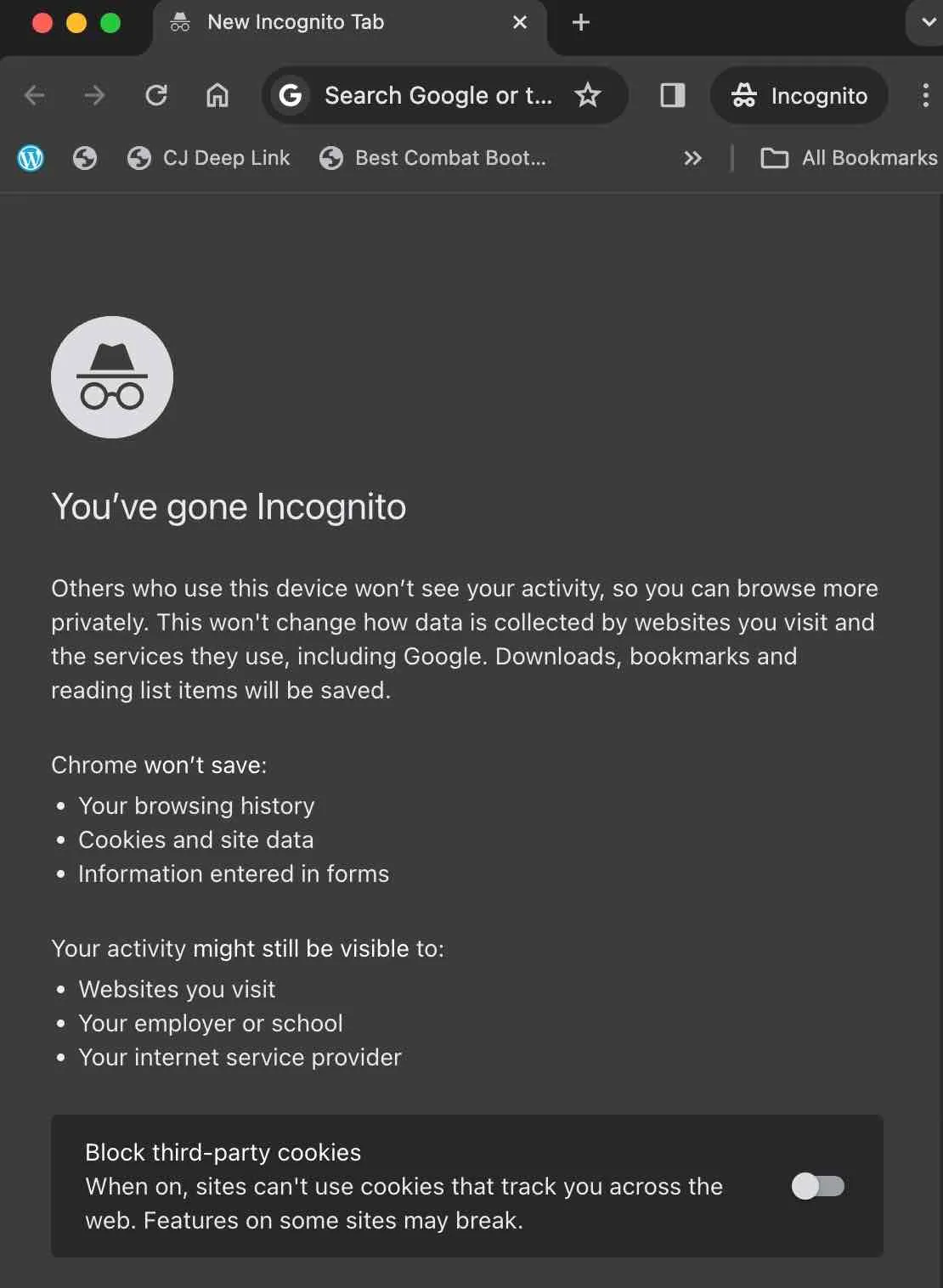 Incognito does not hide your browsing history from the router